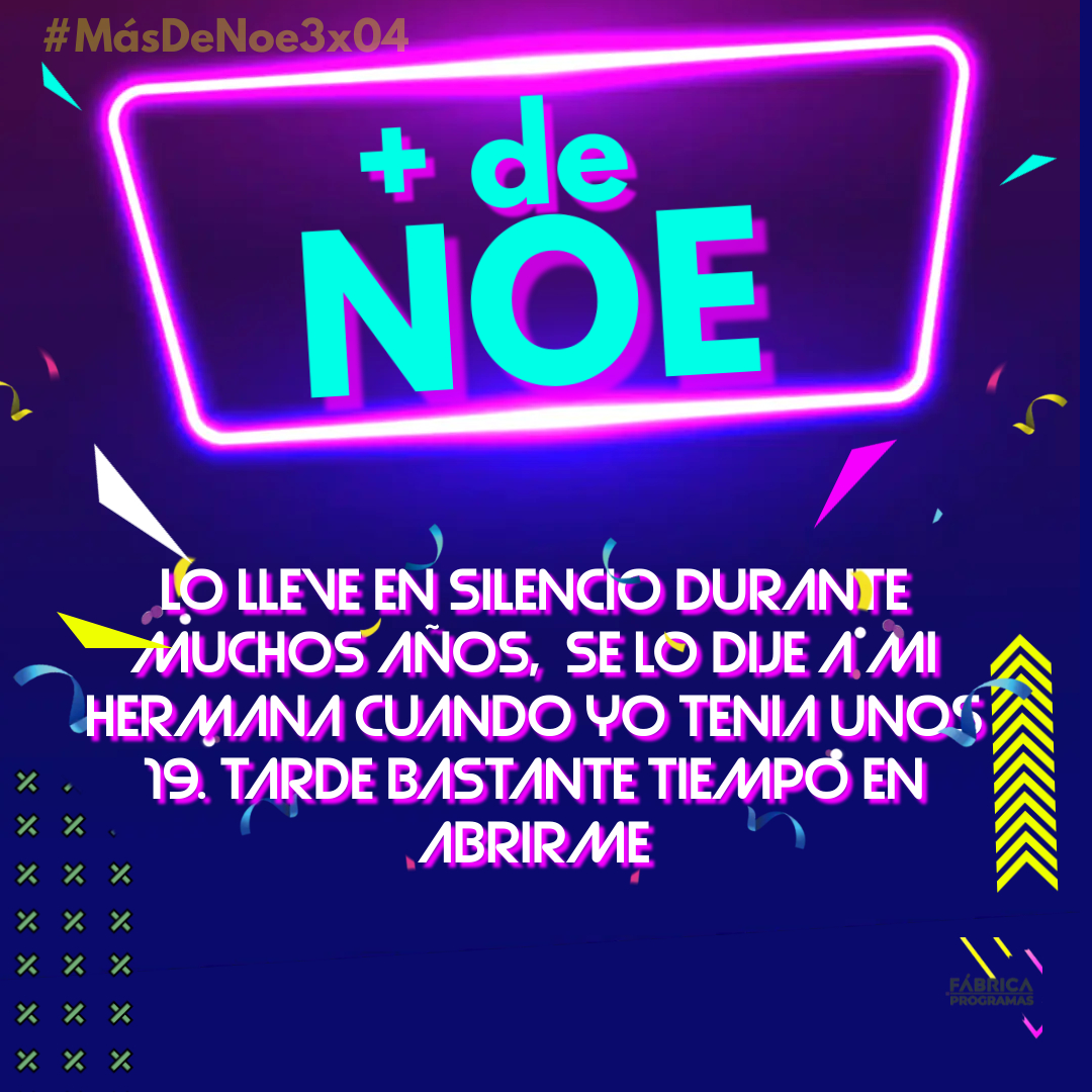¿Lo llevaste en silencio durante mucho tiempo o lo comunicaste? #MásDeNoe3x04

.@NRomera__: "Lo lleve en silencio durante muchos años".