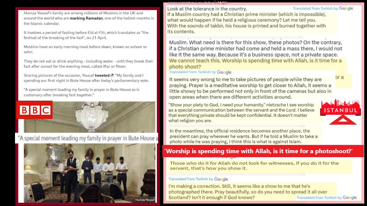 PantoPolitics22's tweet photo. @DominicFarrell 🕌So just what were Yousaf's 'motivations' 4 posting Bute House praying photo? #HumzaNot4Scotland
🇹🇷There was some interesting 'chat' going on elsewhere + comments from Muslims outside UK were rather 'revealing'
📸'Worship is spending time with Allah - is it time 4 photoshoot?' https://t.co/YLgI4pBCD8