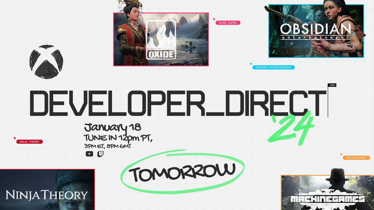 Join us tomorrow at 12pm PT for the highly-anticipated #DeveloperDirect presented by @Xbox! Be the first to hear what our talented developers have in store for the world of Eora in #Avowed.