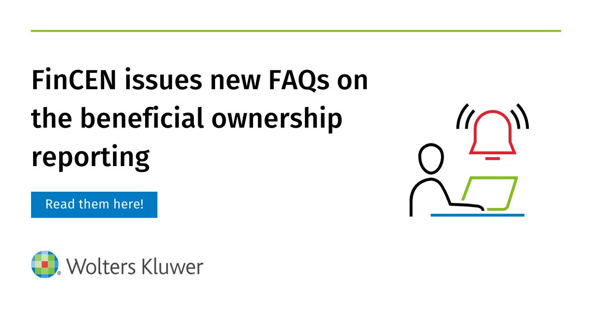 On December 12, FinCEN issued 19 new FAQs, providing additional guidance and information related to the beneficial ownership information reporting requirement that goes into effect on January 1. Click here to view a summary of these new FAQs: ow.ly/14gw50QjMKC

#BOI #FAQs