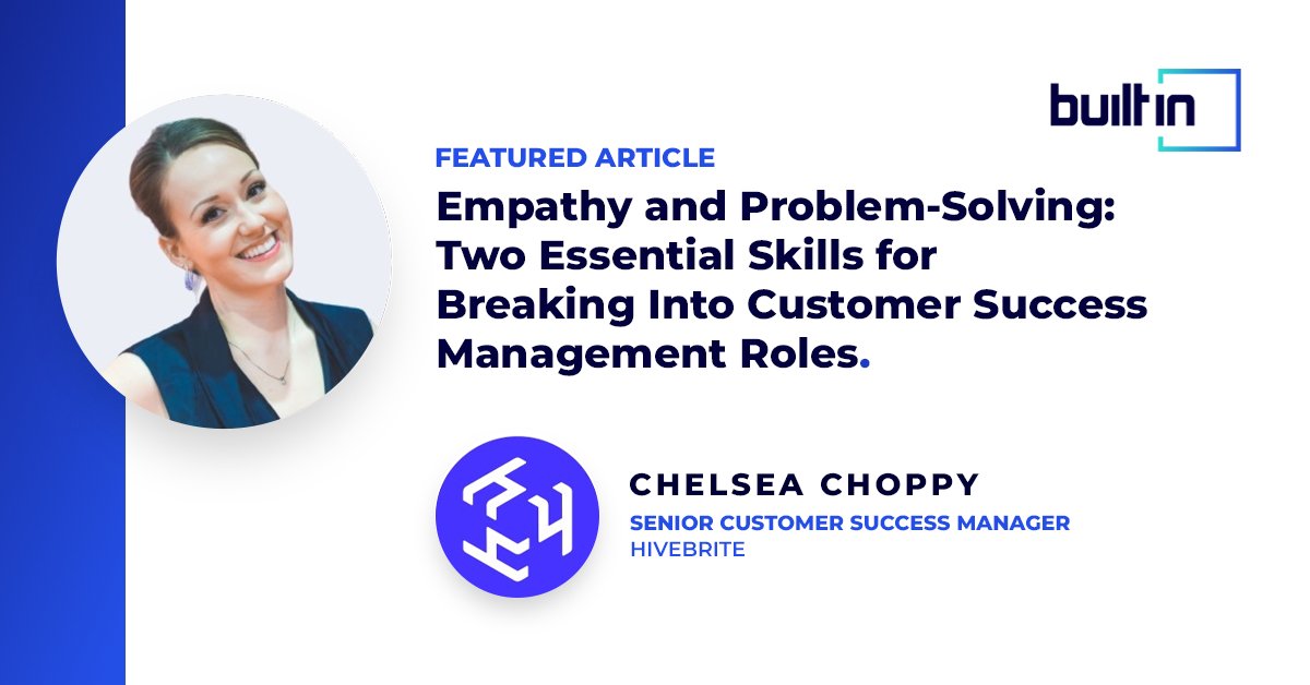 hivebrite's tweet photo. "While likability alone won't prevent churn, over time, empathy cultivates trust, shapes a positive customer experience, and fosters loyalty.” Sr. CSM @chels423 shares her tips 💡 for breaking into CSM work in this latest article from @BuiltInNewYork.📝🗽

https://t.co/NADXbqWIfn https://t.co/AYVSheda9h