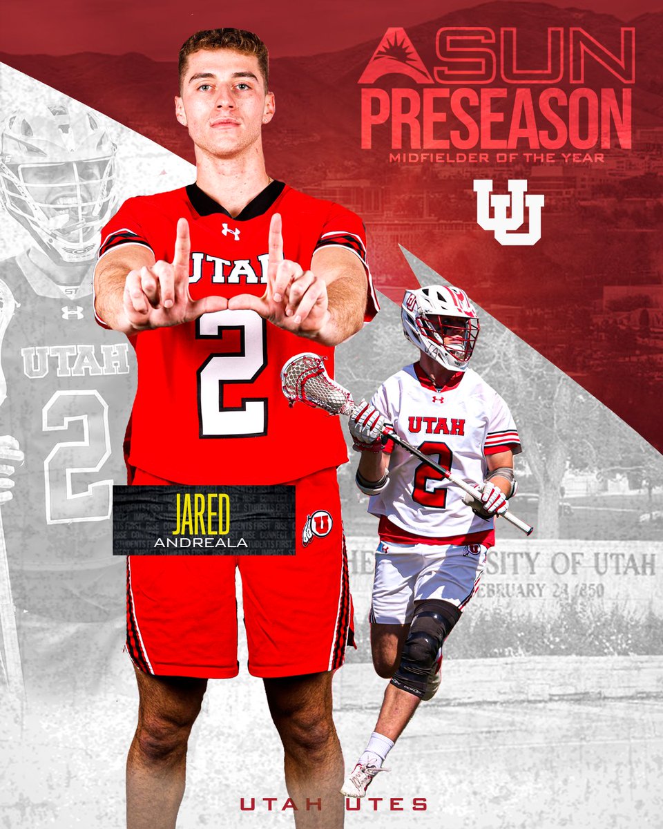 ASUNSports's tweet photo. The 2024 #ASUNMLAX 𝗣𝗿𝗲𝘀𝗲𝗮𝘀𝗼𝗻 𝗠𝗶𝗱𝗳𝗶𝗲𝗹𝗱𝗲𝗿 𝗼𝗳 𝘁𝗵𝗲 𝗬𝗲𝗮𝗿! 👏💯

🔴 Jared Andreala, @UtahLacrosse

🔗 | https://t.co/szQg8tfS7T

#ASUNBuilt | #GoUtes https://t.co/L8M3mZApBw