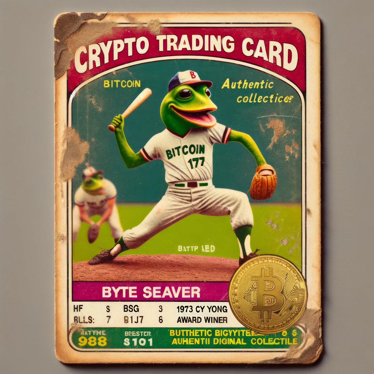 WahooPunk's tweet photo. Lol. A frog pitching a bat has to be rare and sought after by low-effort AI collectors everywhere as a misprint, right? https://t.co/9SwtFsFx3i