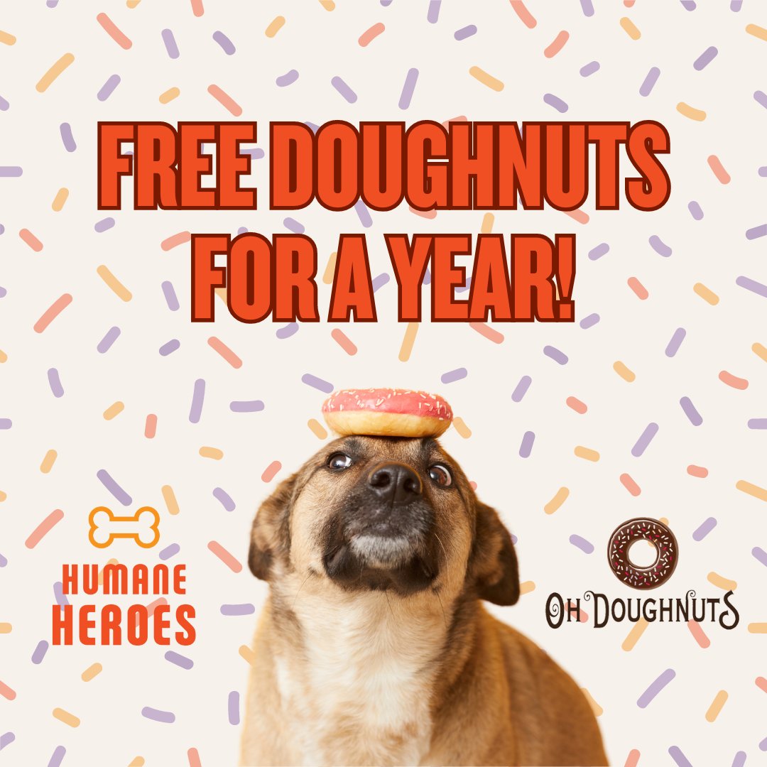 Become a monthly donor by the end of the month &amp; you'll be entered to WIN doughnuts for a YEAR from <a href="/OhDoughnuts/">OhDoughnuts</a>🍩(current donors are already entered😉)!
Your generosity fuels our mission &amp; this is our sweet way of saying THANK YOU. Sign up today: winnipeghumanesociety.akaraisin.com/ui/donate/dona…