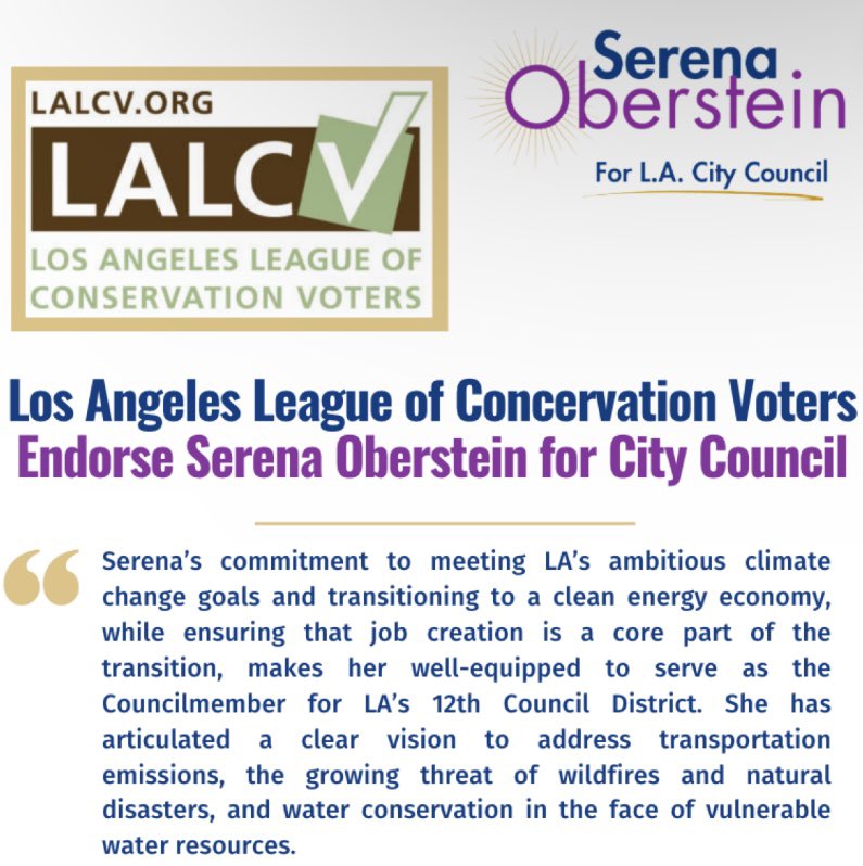 CD12 still faces the impacts of the Aliso Canyon disaster and continued threats of wildfires. To keep everyone safe and healthy, it's imperative that we tackle our climate crisis with urgency. I look forward to working with @LALCV on this work and I'm proud to have their support.