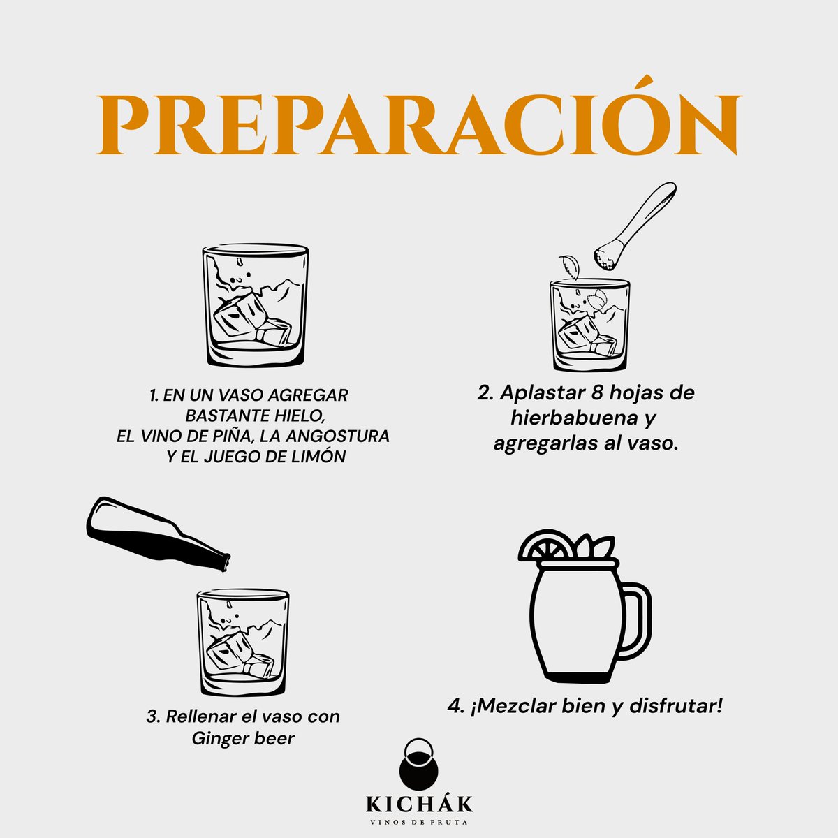 KichakVinos's tweet photo. ¡DESCUBRE EL TROPICAL MULE! 🍍✨

Una explosión refrescante de Vino De Piña, ginger beer, hierbabuena y jugo de limón, que despierta tus sentidos. 🍾

Adquiere tu botella y ve lo sencillo que es prepararlo... 🛒 ¡Dale un toque único a tu rutina! 🍹🌺 

#Kichák #VinoDeFruta https://t.co/gc2QAAbq9U