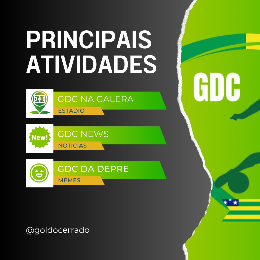 Os três principais quadros da Gol do cerrado: 

Gdc na galera: as mais malucas capturas dos torcedores nos respectivos jogos de seus times 

Gdc News: Aqui você também vai poder conferir tudo o que rola nos bastidores dos três times da capital. 

Gdc deprê: A zoeira sadia!