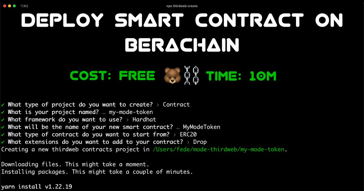 xGremlin's tweet photo. Several Celestia devs received $80,000+ airdrop.

The entry point to be considered a "developer" is deploying a smart contract.

This 🧵will walk you through all the necessary steps to deploy on Berachain:

✔️ Modular network
✔️ Backed by $42M investment https://t.co/GgG3I0nGml