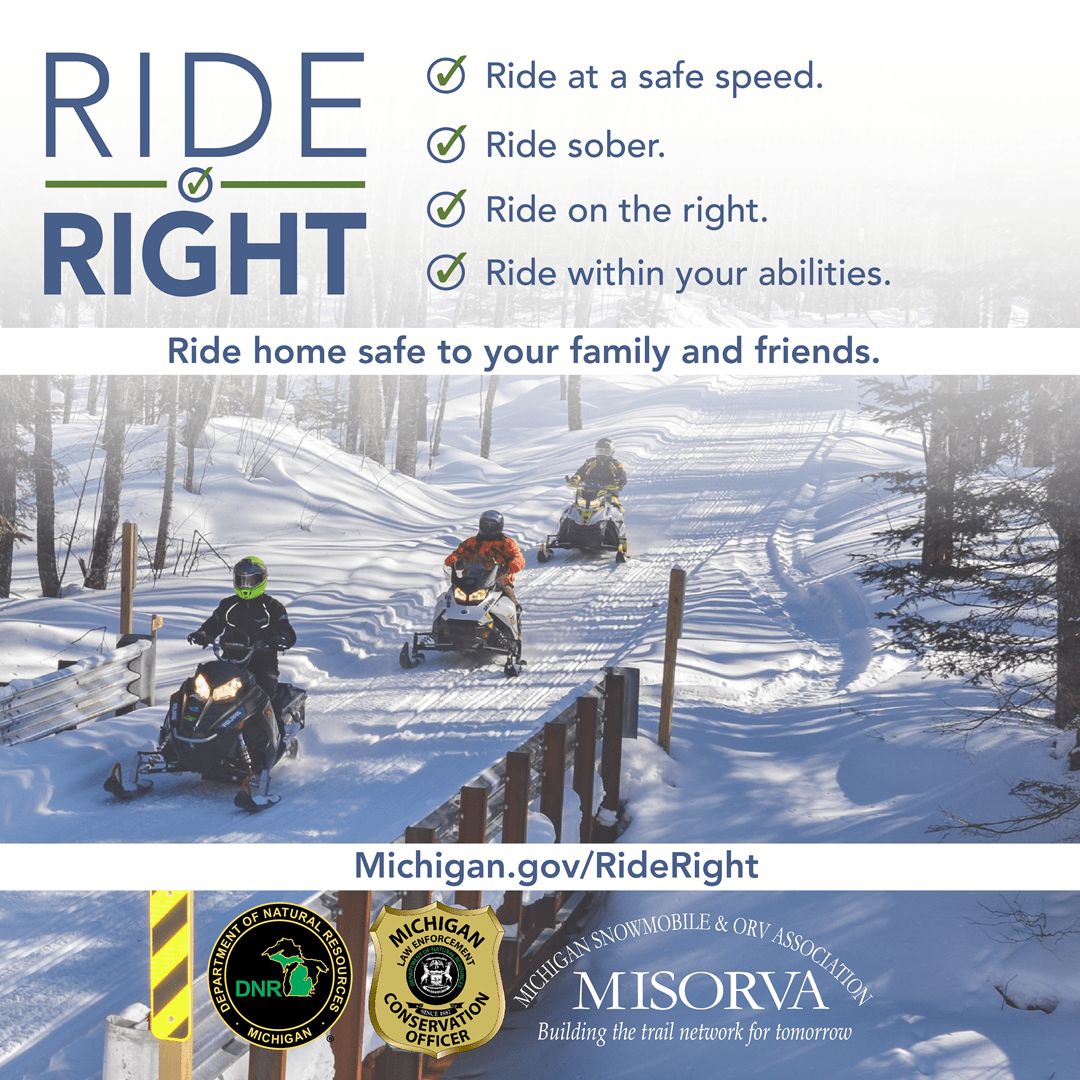 MichiganDNR's tweet photo. During the 2022-23 snowmobile season, there were 204 reported crashes, including 19 fatalities, of which 63% involved drugs or alcohol.
Please, #RideRight and return home safely. https://t.co/ILW2v9iZDH