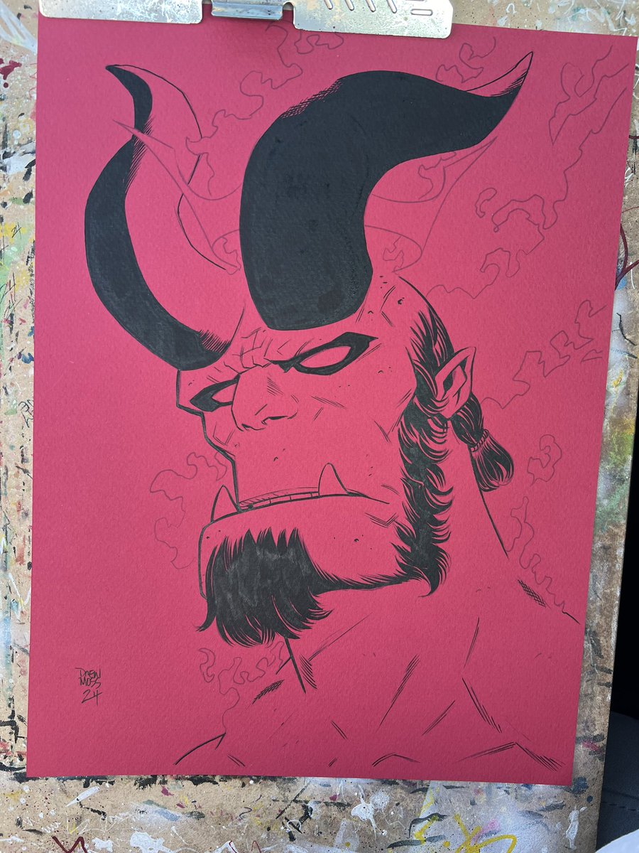 #hellboy #wip #drawingincars. I hope your week is going well.
