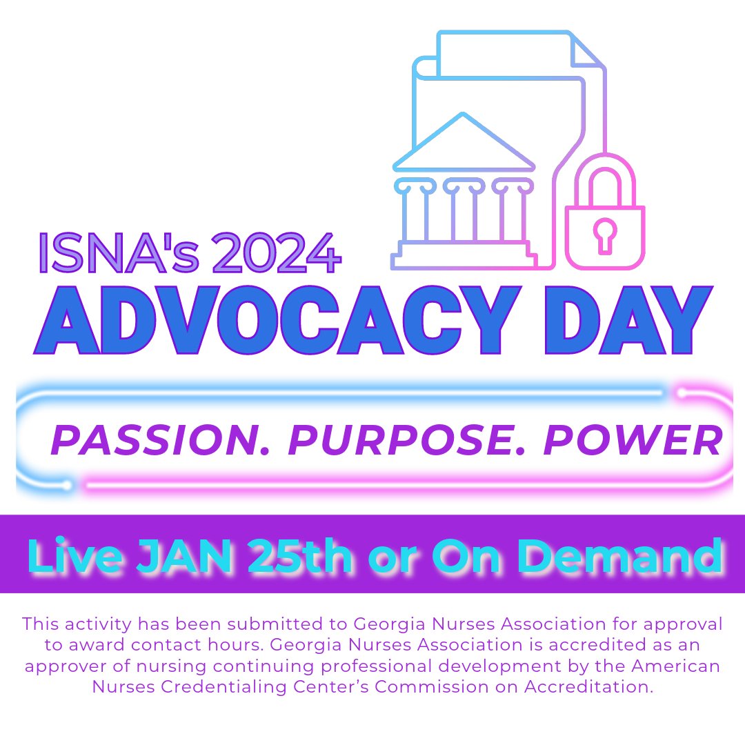 ISNA's Advocacy Day, a live, virtual experience to expand your impact as a nurse.  Calling all direct care nurses, leaders, educators, and students across the state. Amplify your voice and advocate for positive change. Post On-Demand access ends Feb 29th.
ow.ly/QKkK50QrTsH