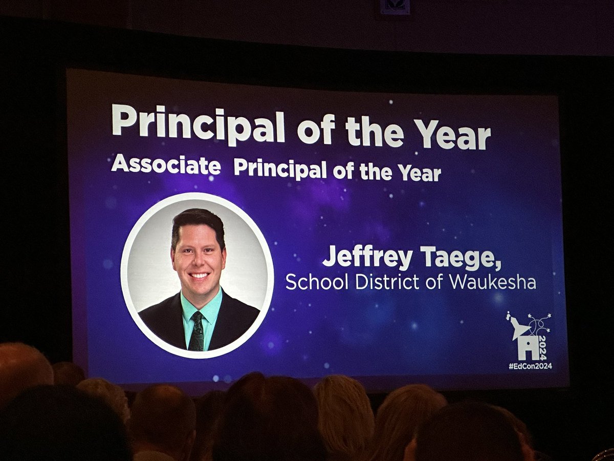 Proud to celebrate <a href="/waukeshaschools/">Waukesha School Dist</a> Assistant Principal Jeffrey Taege at #wicon2024