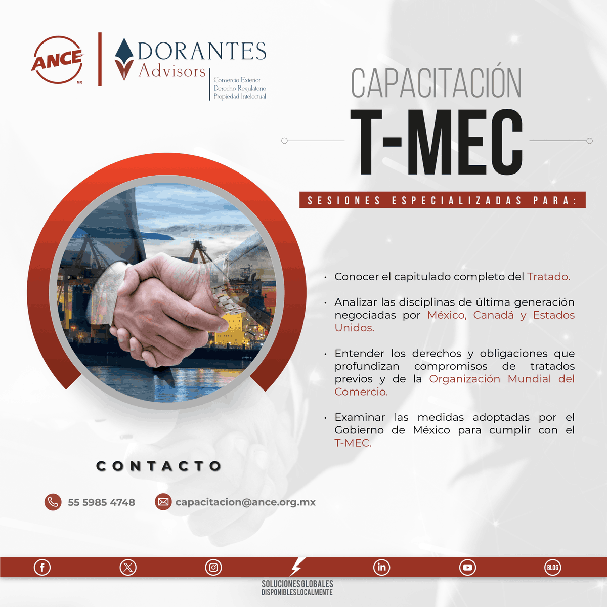 ¡Embárcate en nuestro curso sobre el T-MEC! 🚀 Expertos destacados guiarán tu aprendizaje con acceso exclusivo a la plataforma ANCE, material de apoyo y constancia de participación. 🔍 Explora más y da clic aquí: hubs.ly/Q02gQl6G0 📱📩 #CapacitaciónTMEC #ANCE