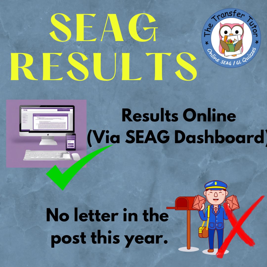 TransferTutorHQ's tweet image. So…just to be clear, there won’t be any postman delivering your SEAG results this year. They’re accessed online from 8am on the 27th Jan. 👍