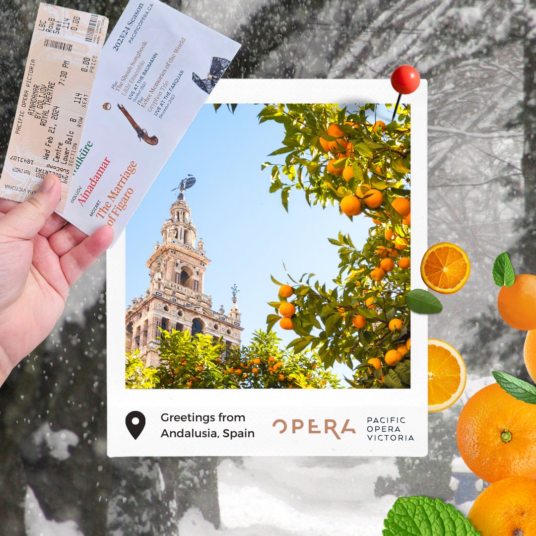 Forget about the snow by planning your operatic escape to Spain! 🍊With two-show packages starting from $50, Ainadamar and The Marriage of Figaro will whisk you away to the heart of Andalusia as you're cozy in your seat at the Royal Theatre. 🎶💃 pacificopera.ca