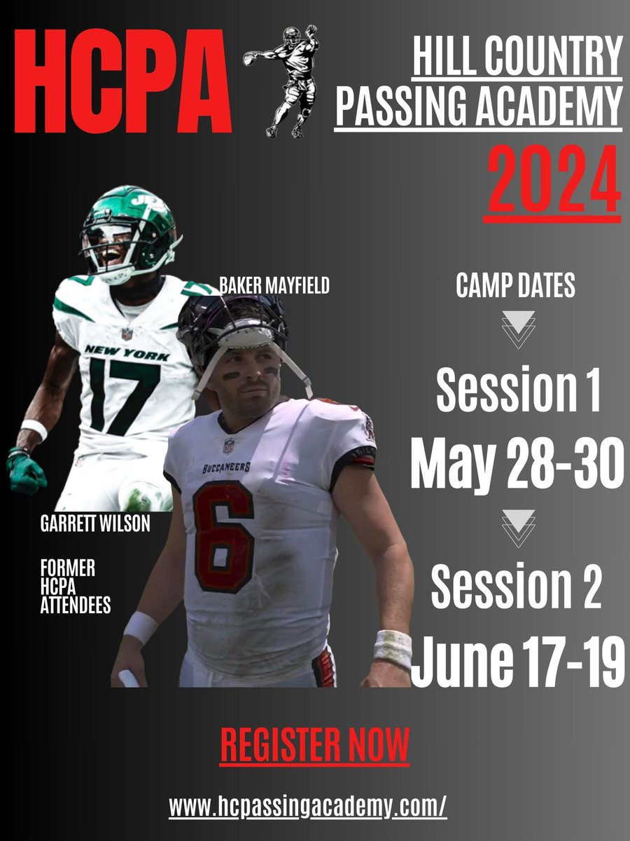 Hill Country Passing Academy is back in 2024! Registration is now open for our two summer sessions! hcpassingacademy.com