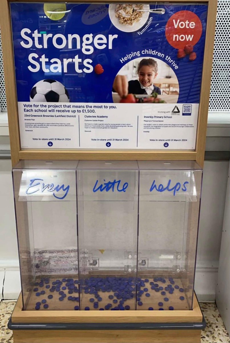 @clydeview_a If you shop in Greenock Tesco I would be so appreciative if you could place a blue token in the middle section to help us raise funds for our new garden project. Thank you for your support.