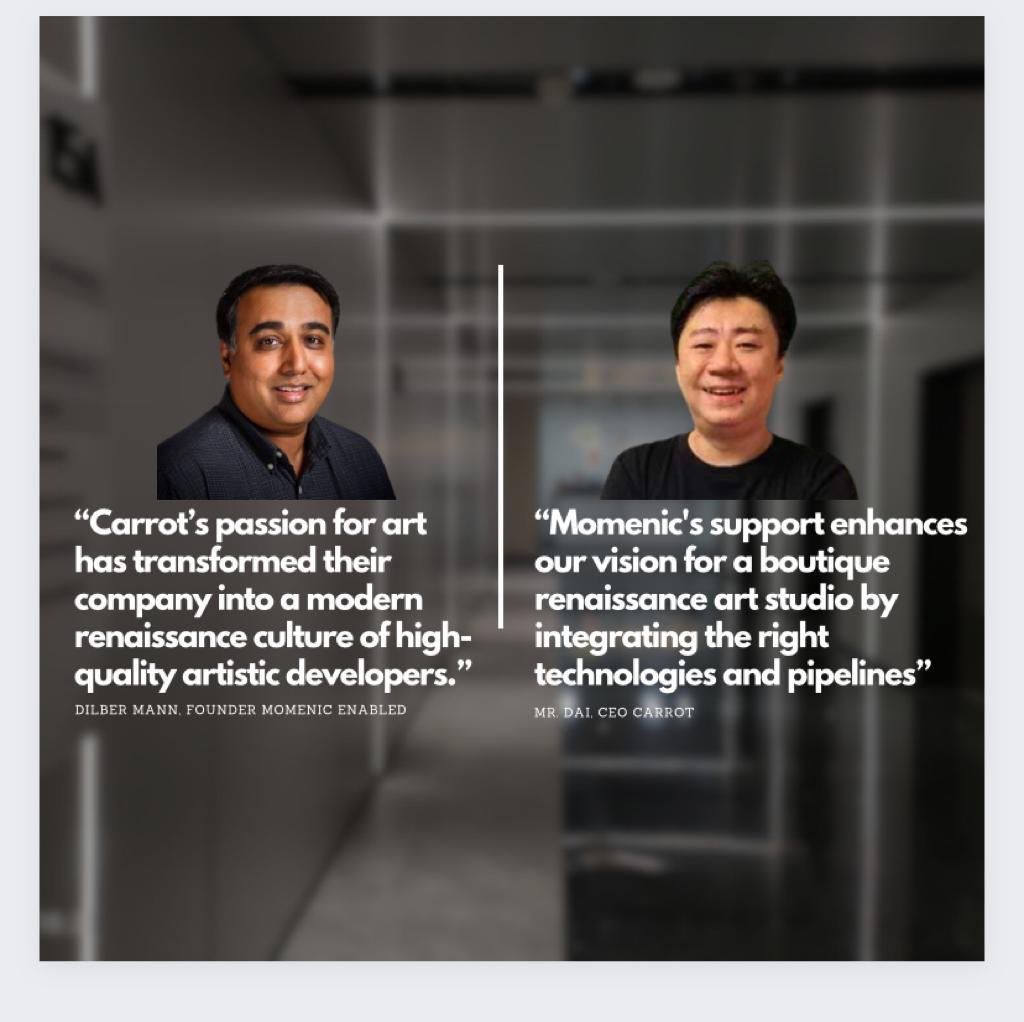 momenic's tweet photo. Thrilled to unite with Carrot’s exceptional team. Together we’re redefining distributed development. 
#momenicenabled #exdev #gamedevelopment #momenic #mentorship

https://t.co/AjzW4P9cAX https://t.co/g6HmZMZAfg