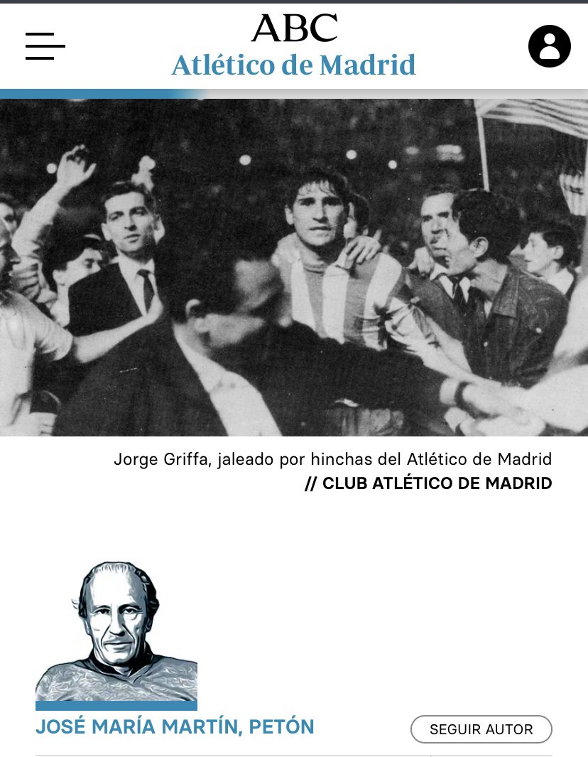 Los50Atleti's tweet photo. Griffa, somos el Atleti.

Por nuestro José Antonio M. Petón, en @abc_deportes 

El sueño es aplaudir apasionadamente desde el segundo 15 del minuto de silencio, como homenaje inolvidable al gran Jorge Bernardo #Griffa #Atleti https://t.co/4BgbiJM8ei