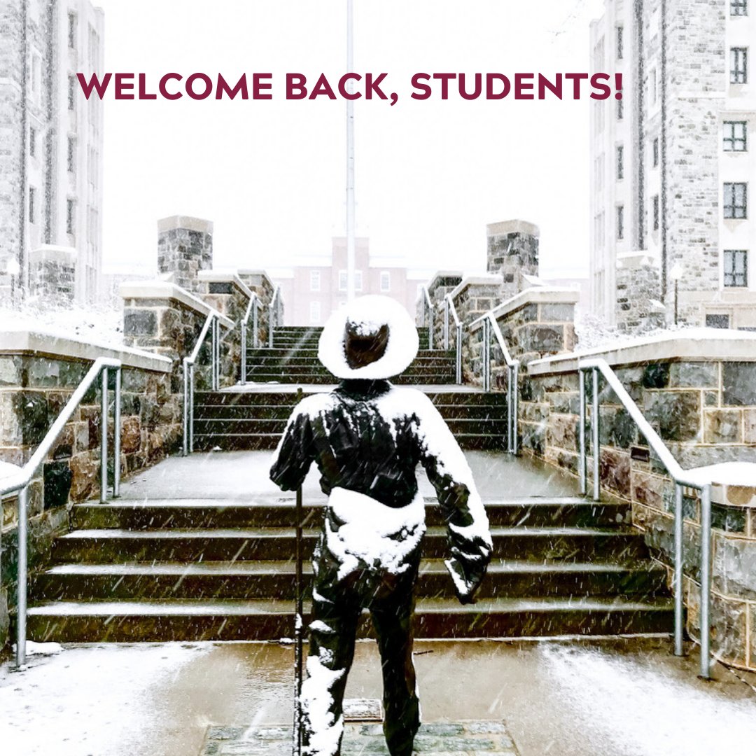 We hope your semester is already off to a great start! Stay warm out there, Hokies!!