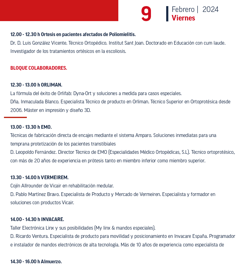 saludJV's tweet photo. 👁️‍🗨️ PROGRAMA - V CONGRESO NACIONAL SOBRE TÉCNICAS ORTOPROTÉSICAS
🗓️ 9 &amp; 10 de febrero de 2024
📍 Sevilla

#ortopedia #protesis #ortesis https://t.co/fvVpebVBv5