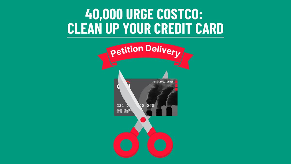 Today we're delivering our petition to Costco’s HQ to show them that 40,000 people want Costco to demand that Citibank stops funding fossil fuel expansion - or switch to a cleaner credit card partner. 
 #CostcoDropCiti
stmp.link/Costco
@Costco  @Citi @Citibank