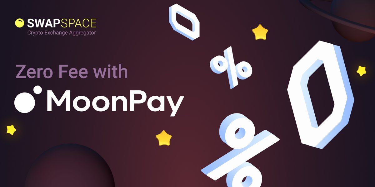 SwapSpaceCo's tweet photo. Zero Fee Campaign сontinues

🎉 We would like to remind you that to mark the new integration, we have launched a special offer for our users

🔗: https://t.co/9iWVvPVikI

💸Make fee-free swaps through a MoonPay partner. The campaign is valid until Friday inclusively

#ZeroFee #partner #campaign #MoonPay