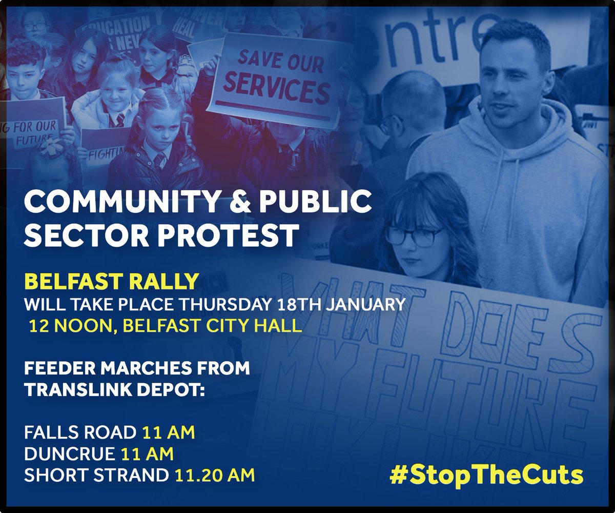 📢 Community and Public Sector Protest

Communities will be joining public sector workers in strike action tomorrow ✊️

See Belfast details below ⬇️