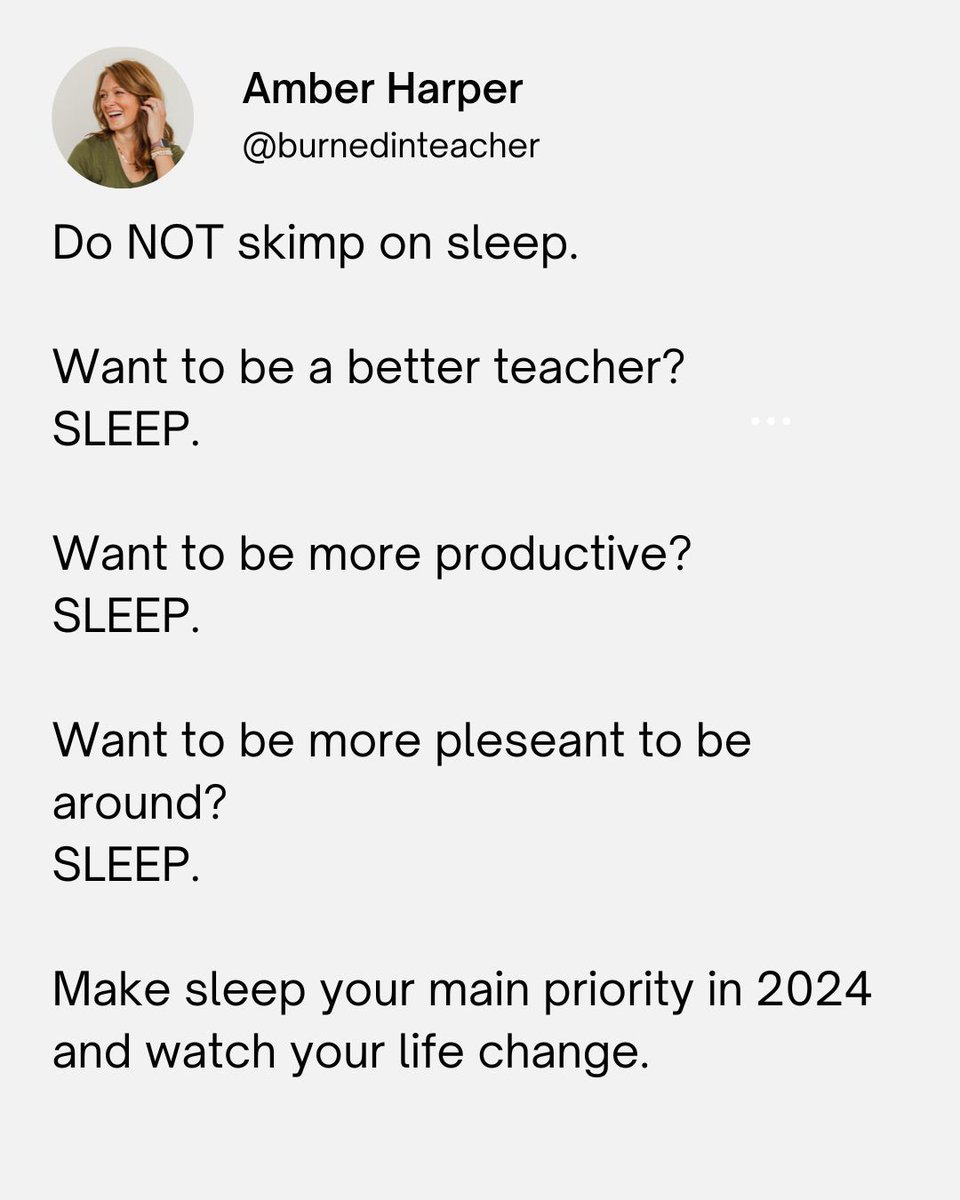 How many hours of sleep do you allow yourself to get on a regular basis? 

#teacherburnoutprevention #teacherwellbeing #teacherwellness  #supportforteachers #teacherproblems #teacherpositivity #teacherburnout #burnedinteacher #hackingteacherburnout