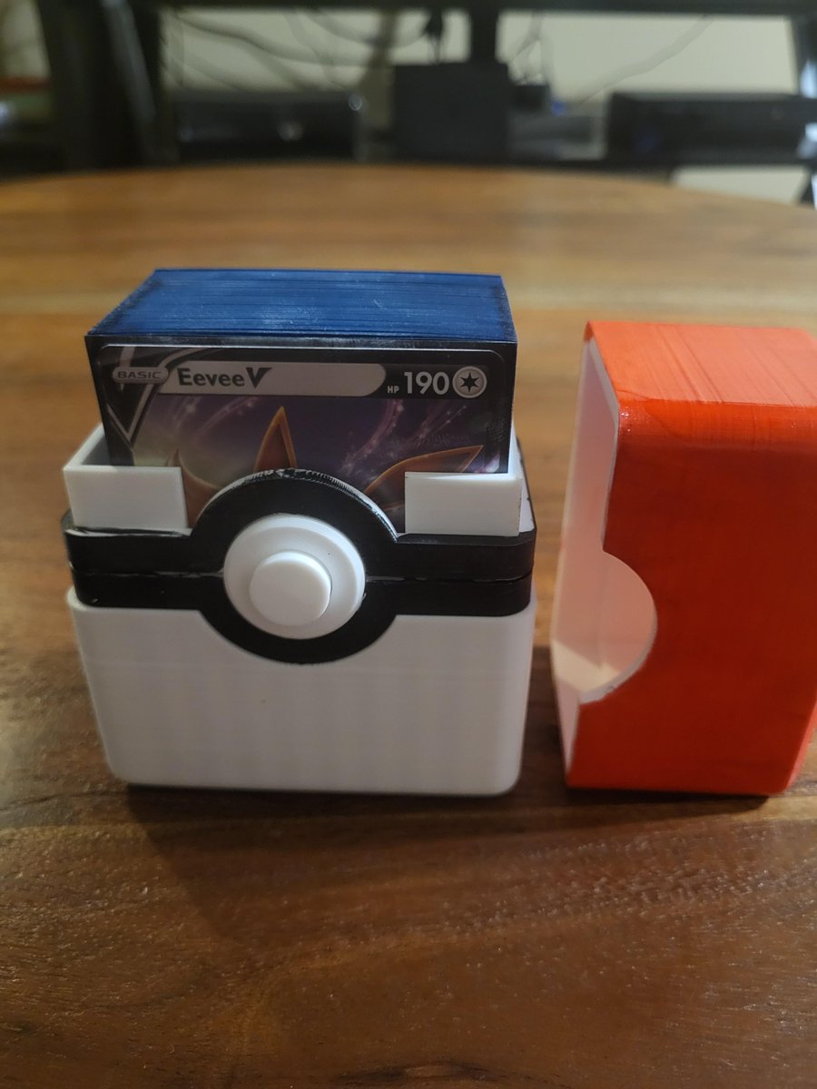 Ultra Ball Case for your Pokemon Cards. Printed by our 3D Advocate at the Columbus, OH @microcenter! Inland White PLA+ Filament STL Designed by keynes87 and available from @thingiverse #inlandfilament #microcenter #filament #pokemon #pokemoncards