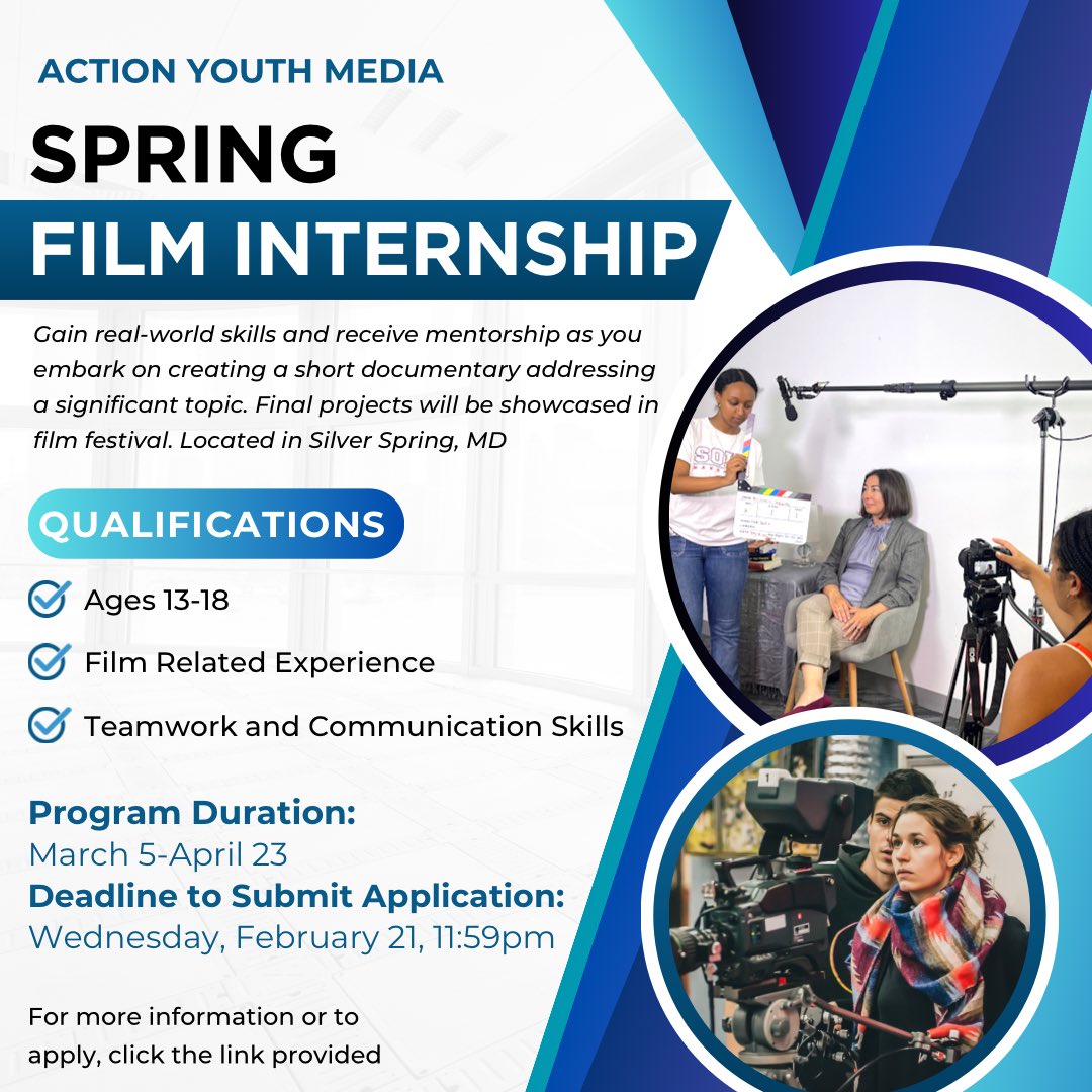 Dive into the world of #filmmaking with our hands-on Spring Film #Internship! Create a impactful short documentary on a meaningful topic. Apply now by clicking the link: 

linktr.ee/actionyouthmed…