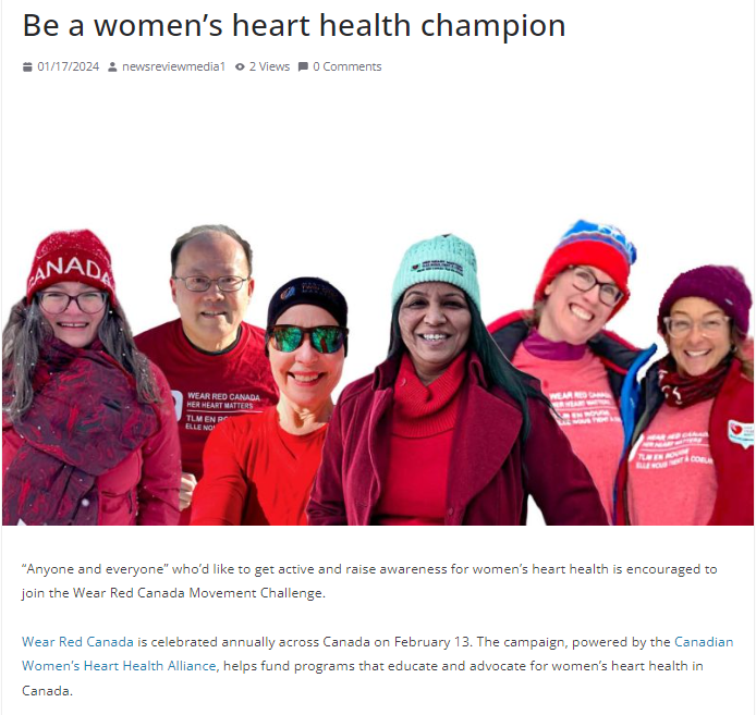 Be a women’s heart health champion: markhamreview.com/be-a-womens-he…

Register for the Challenge today! 
➡️bit.ly/WRCMvmtChall

#HerHeartMatters #WearRedCanada