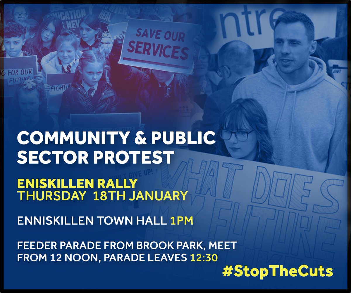 📢 Community and Public Sector Protest

Communities will be joining public sector workers in strike action tomorrow ✊️

See Enniskillen and Omagh details below ⬇️