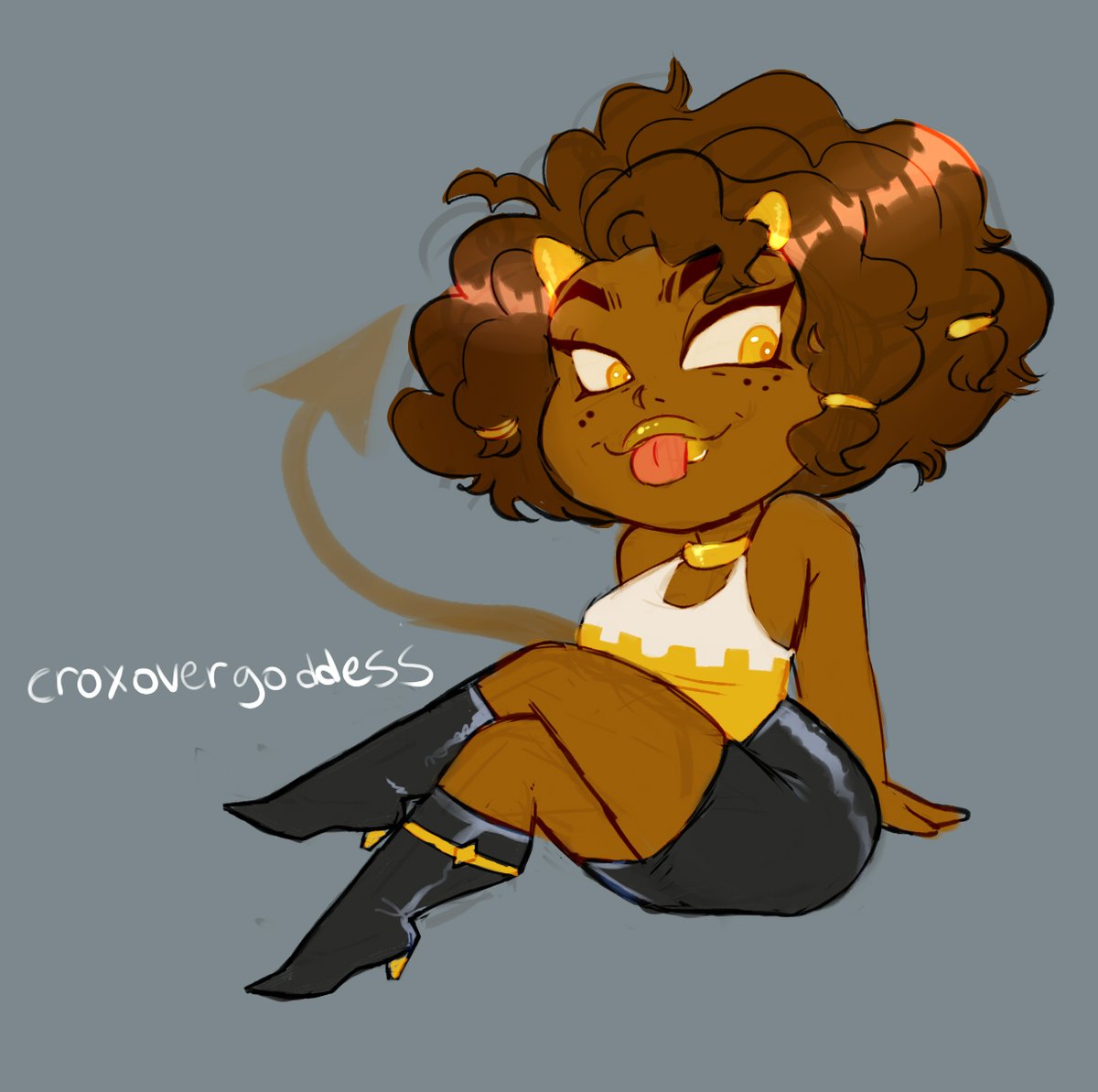 scribblem0nster's tweet photo. little fanart of @Croxovergoddess and yulena_art's  ocs! https://t.co/zG4hRDFT6g