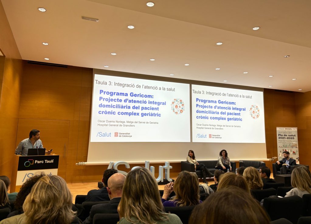 lourdes_gabarro's tweet photo. Moltes felicitats @OscarDuems i a tot l’equip de @GeriatriaHGG @hggranollers per l’excel·lent presentació del programa #Gericom a la Jornada del Pla de Salut 2021-25 de la Regió Sanitària de Barcelona Metropolitana Nord @salutcat https://t.co/KaSjHJ1aND