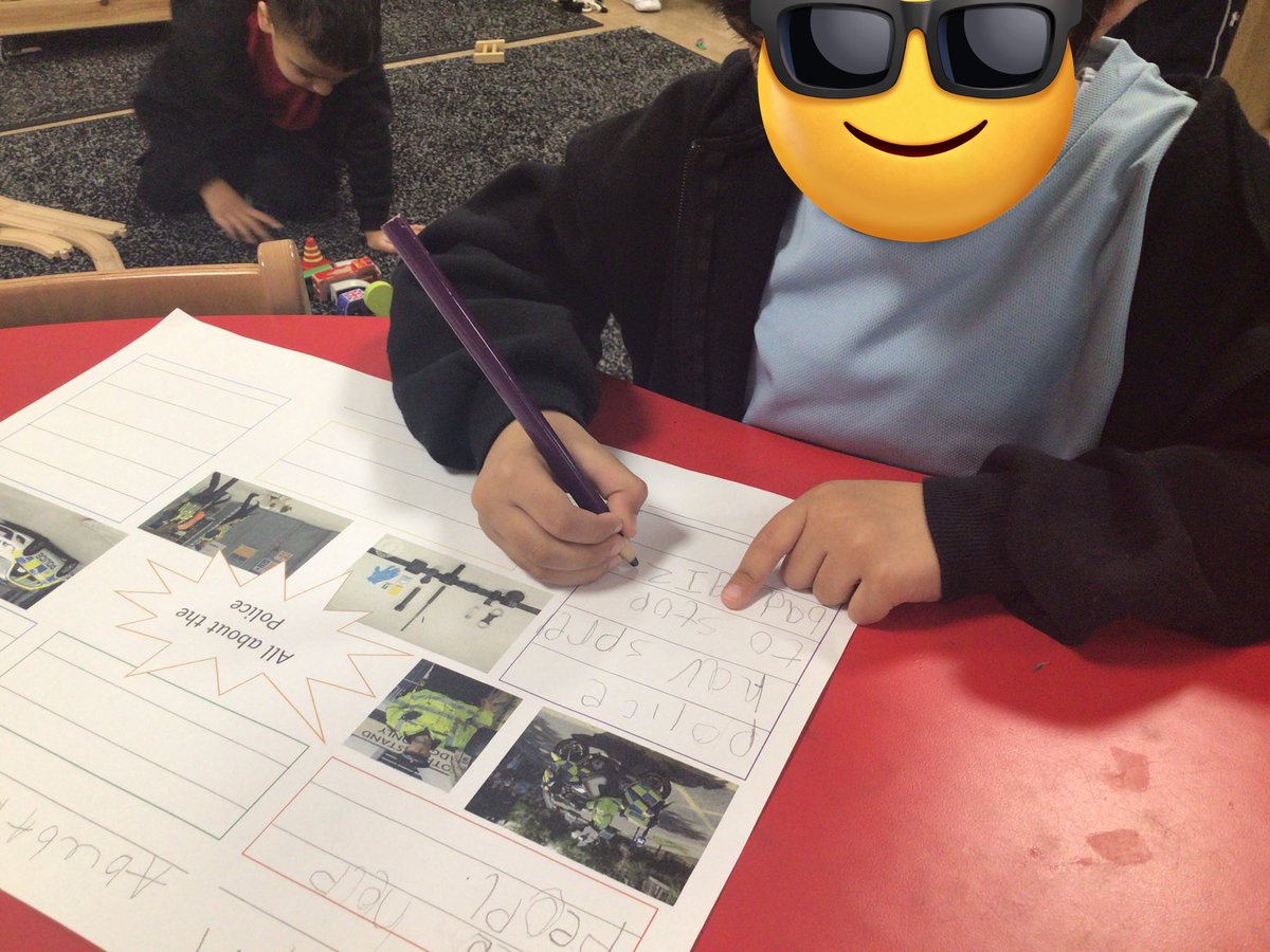 BramblesEYFS's tweet photo. The children in Reception have been learning facts about the Emergency Services. They have than been writing some of them down creating a group fact sheet. Amazing work! ⭐️ #eyfs #uw #lit #pd https://t.co/yONBDwkUCF