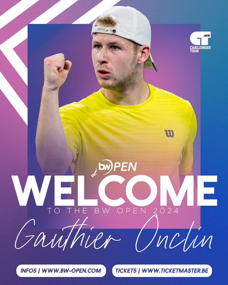 bwopentennis's tweet photo. 🚨 BREAKING NEWS 🚨

Le BW open est heureux de vous annoncer la participation du jeune belge ; Gauthier Onclin au BW Open 2024 🇧🇪

➡️ Info : https://t.co/jWxiMxPGQX
➡️ Tickets : https://t.co/nf9xgaoDMk

#atp #atptour #atpchallenger #onclin #bwopen https://t.co/QvinZMgxcN