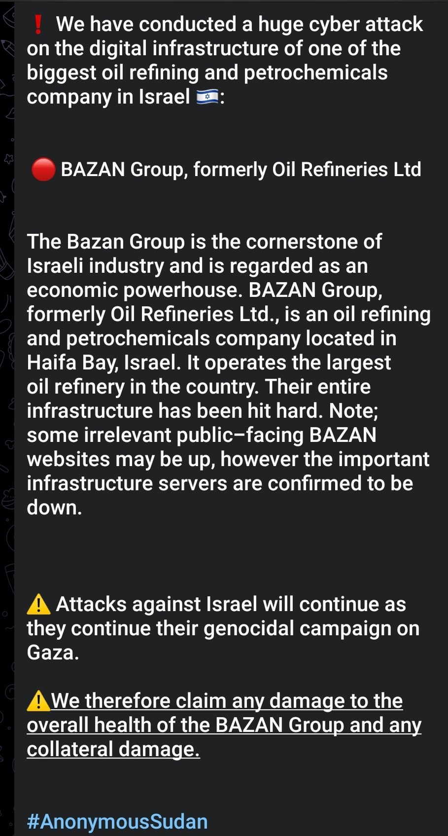 Bazan Grubu Siber Saldırısı
