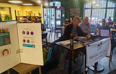 londoncoc's tweet photo. We're now at the #GradClub (thanks to @westernsogs !) in Middlesex College at #UWO for a few hours. Drop by, grab a beverage (or not), and check out the #petition supporting Bill #M86 for a #NationalCitizensAssembly on electoral reform in #cdnpoli https://t.co/9hQ8hGLVyG