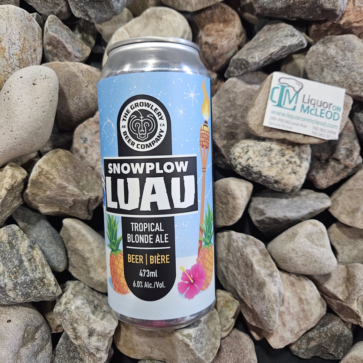 Snowplow Luau from @growlerybeer is a punchy pineapple delight that will transport you to paradise. It is filled with heavy tropical notes in the aroma and flavor from the hops and a big blast of real pineapple. #sprucegrove #stonyplain #liquoronmcleod #growlerybeer #yegbeer