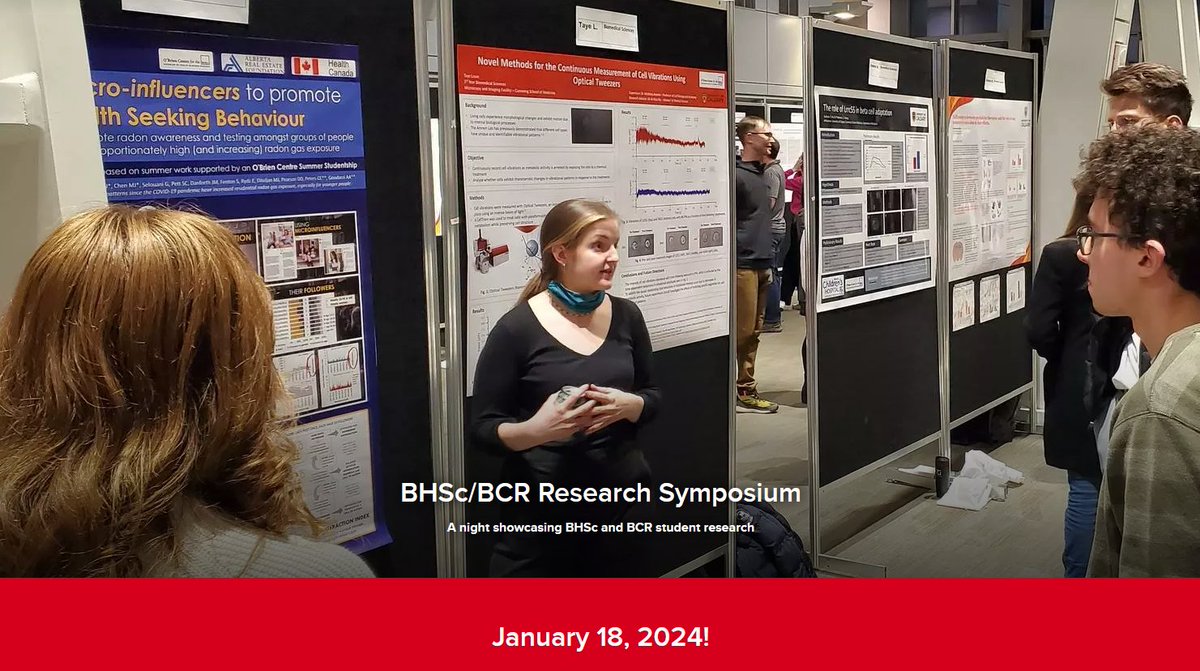📣 Calling all @UCalgaryBHSc and Community Rehabilitation and Disability Studies students. Tomorrow Jan. 18 is research symposium day! Check out the impressive research being done (+ FREE pizza) starting at 6pm in Theatre 4 on Foothills campus. Learn more: bit.ly/47FfkYN