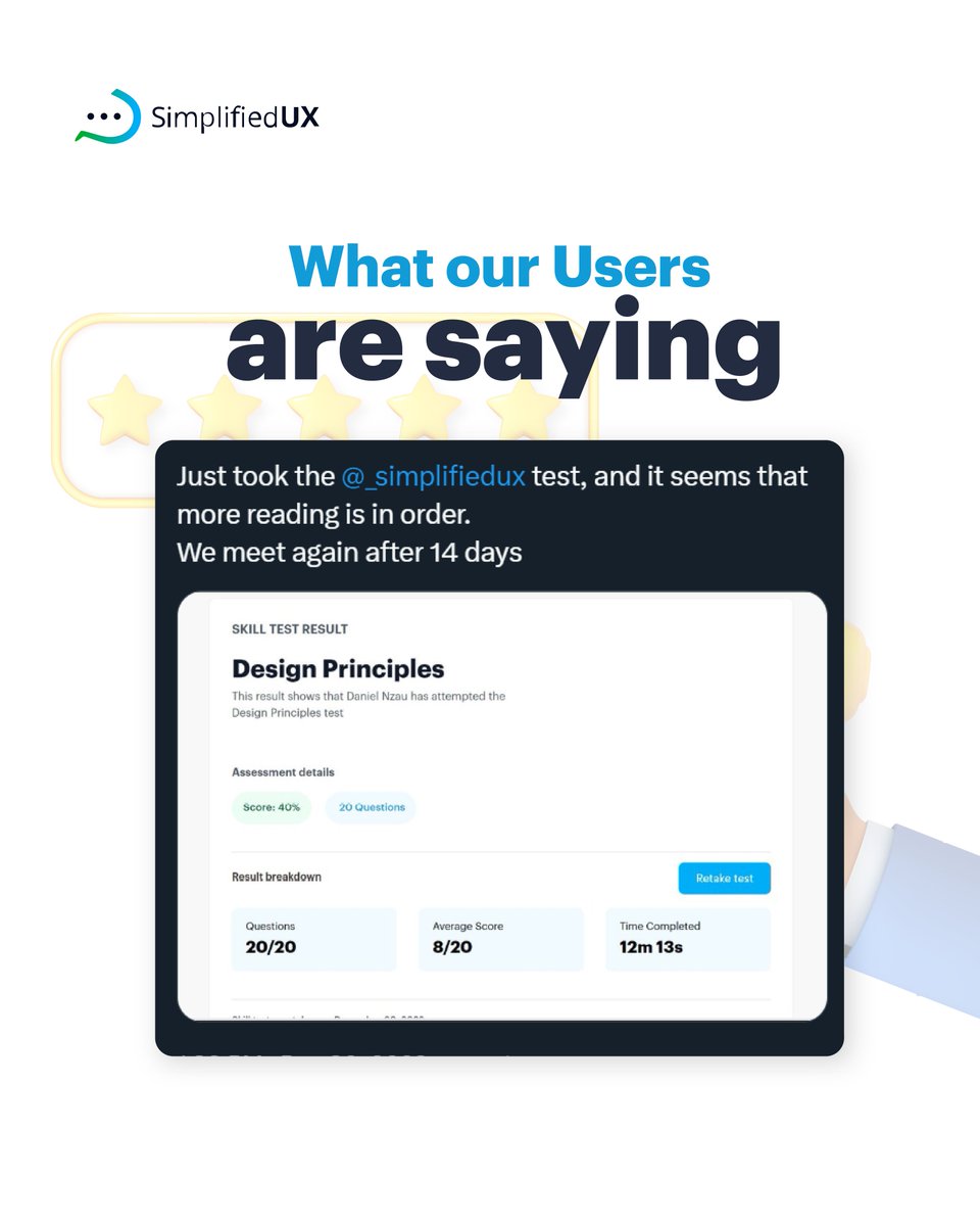 _simplifiedux's tweet image. Taken a skill assessment on design principles lately?

How did you do?

#designprinciple #uiuxtest #designskillassessment #uxassessment #skillassessment