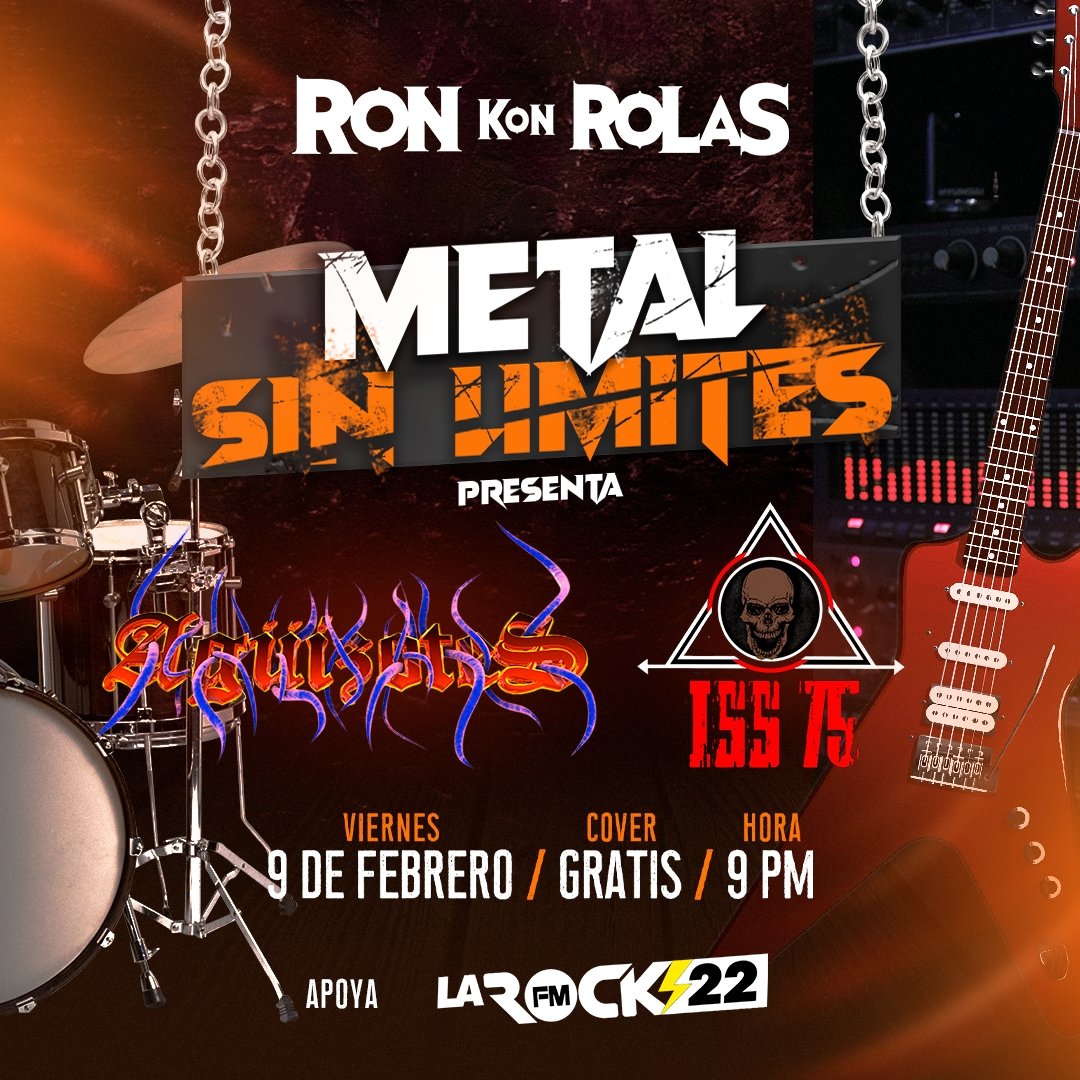 aguizotes's tweet photo. Este Viernes 9 de febrero estaremos en vivo junto a ISS75 en Ron Kon Rolas con el apoyo de La Rock FM en Metal sin Límites 🤘🏻🤘🏻🤘🏻 #Aguizotes #Nicaragua #Metal https://t.co/RwYxVbKxb4