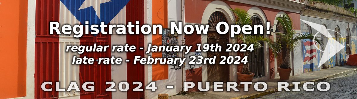 CLAG 2024 Puerto Rico early registration closes Friday January 19th!! You still have time register at clagscholar.org/conferences/pu…. Plenty of time to still submit an abstract (or pay the full registration fee) by February 23rd!!