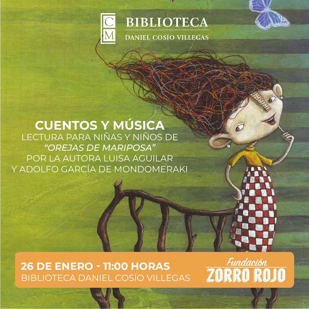 Biblioteca Colmex (@bibliocolmex) on Twitter photo #ApartaLaFecha
<a href="/FundacionRojo/">Fundación Zorro Rojo</a> y #BiblioColmex los invitan al taller "Cuentos y música: Lectura para niñas y niños del libro Orejas de mariposa", impartido por su autora Luisa Aguilar y Adolfo García de <a href="/MONDOMERAKI2/">MONDOMERAKI</a> , el viernes 26 de enero, a las 11:00 hrs.
¡Los esperamos! #ApartaLaFecha
<a href="/FundacionRojo/">Fundación Zorro Rojo</a> y #BiblioColmex los invitan al taller "Cuentos y música: Lectura para niñas y niños del libro Orejas de mariposa", impartido por su autora Luisa Aguilar y Adolfo García de <a href="/MONDOMERAKI2/">MONDOMERAKI</a> , el viernes 26 de enero, a las 11:00 hrs.
¡Los esperamos!