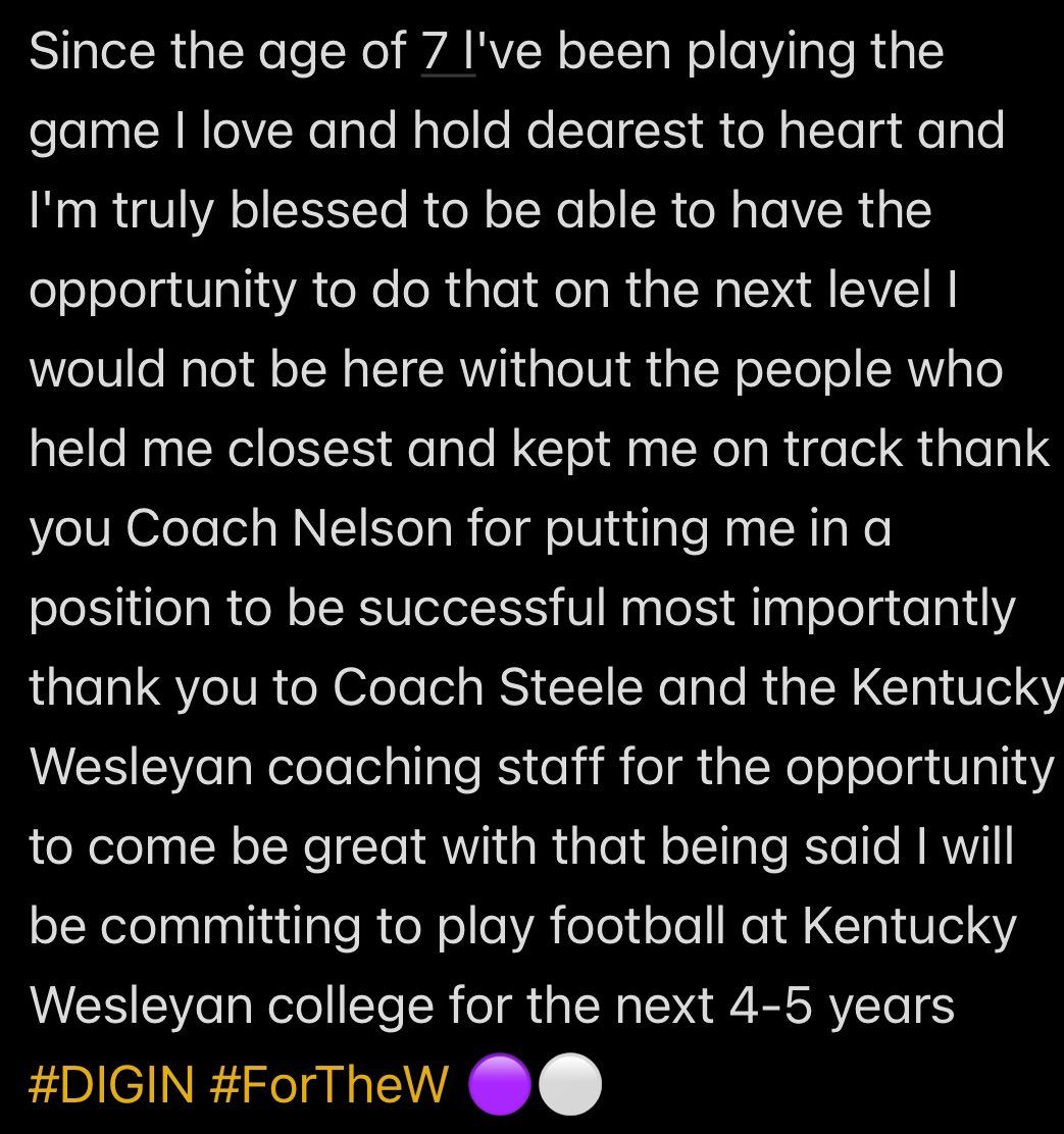 keiovon1's tweet photo. 110% COMMITTED🟣⚪️LETS WORK!! @CoachYoung41 @CoachKSSteele @CoachJMike  @kwc_football  @mr_ghsf https://t.co/gftYZ9aKxp