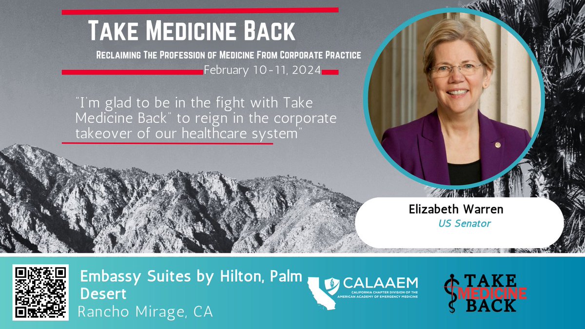 Take Medicine Back (@takemedback) on Twitter photo Thank you <a href="/SenWarren/">Elizabeth Warren</a>!
"Let's get this done and take medicine back."
Sen Warren on how #PrivateEquity and corporations are destroying our healthcare, harming patients and causing #MoralInjury among physicians. <a href="/WDeanMD/">Wendy Dean</a>
Join us on 2/10!
<a href="/fixmoralinjury/">Moral Injury of Healthcare</a>
youtu.be/slFzDRBND4o Thank you <a href="/SenWarren/">Elizabeth Warren</a>!
"Let's get this done and take medicine back."
Sen Warren on how #PrivateEquity and corporations are destroying our healthcare, harming patients and causing #MoralInjury among physicians. <a href="/WDeanMD/">Wendy Dean</a>
Join us on 2/10!
<a href="/fixmoralinjury/">Moral Injury of Healthcare</a>
youtu.be/slFzDRBND4o