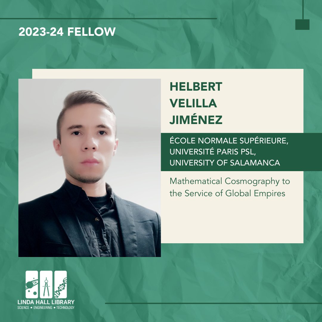LindaHall_org's tweet photo. Helbert Velilla Jiménez's research explores the development of mathematical cosmography within the framework of the Spanish colonization of the New World. Meet @HelbertVelillaJ and learn more about his work as a Linda Hall Library fellow: https://t.co/LVM4U0AdKi https://t.co/krgs9Oghpg