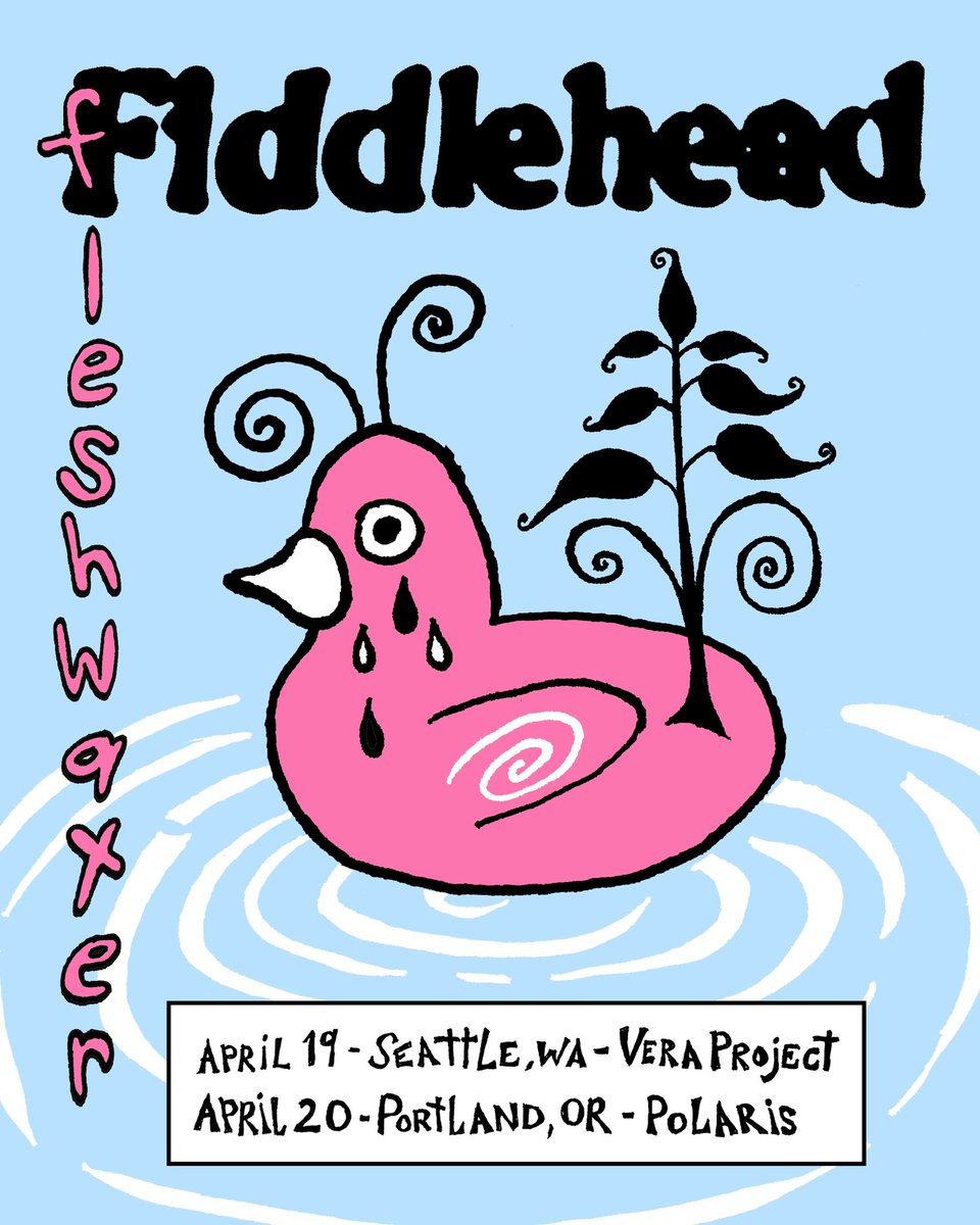 fleshwater (@fleshwater_fm) on Twitter photo Excited to play Seattle and Portland this April with <a href="/fiddleheadusa/">Fiddlehead</a>!
Tickets on sale this Friday at 10 am PST on fleshwater.fm Excited to play Seattle and Portland this April with <a href="/fiddleheadusa/">Fiddlehead</a>!
Tickets on sale this Friday at 10 am PST on fleshwater.fm