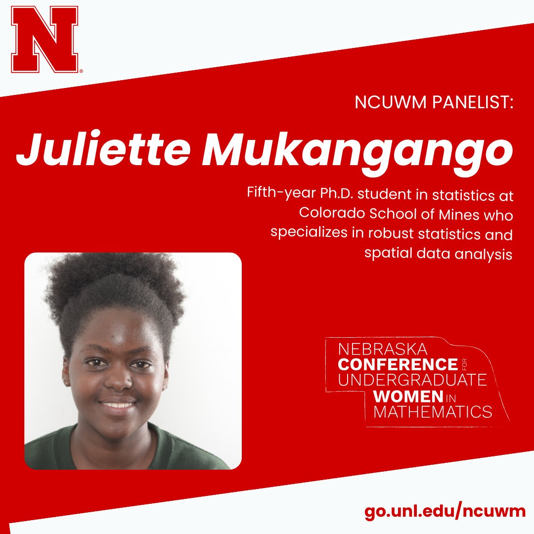 Meet #NCUWM2024 invited grad panelist Juliette Mukangango, a fifth-year Ph.D. student in statistics at <a href="/coschoolofmines/">Colorado School of Mines</a>. Her research interests include robust statistics and spatial data analysis. Juliette is originally from Rwanda and enjoys traveling and lifting weights.